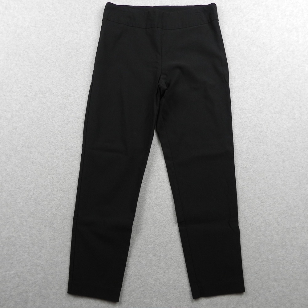 Boho Chic Pants Womens 10 Pull-On Dress Slacks‎ Stretch Flex Flat Front Black